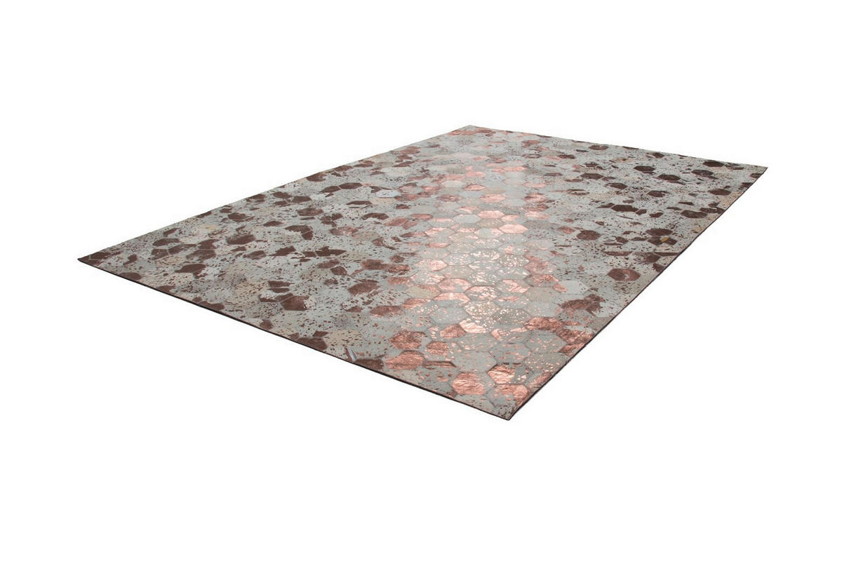 FLACHWEBETEPPICH 120/170 cm Spark 210 Elfenbein / Chrom Creme, Roségold  - Roségold/Creme, Design, Leder/Textil (120/170cm) - Novel