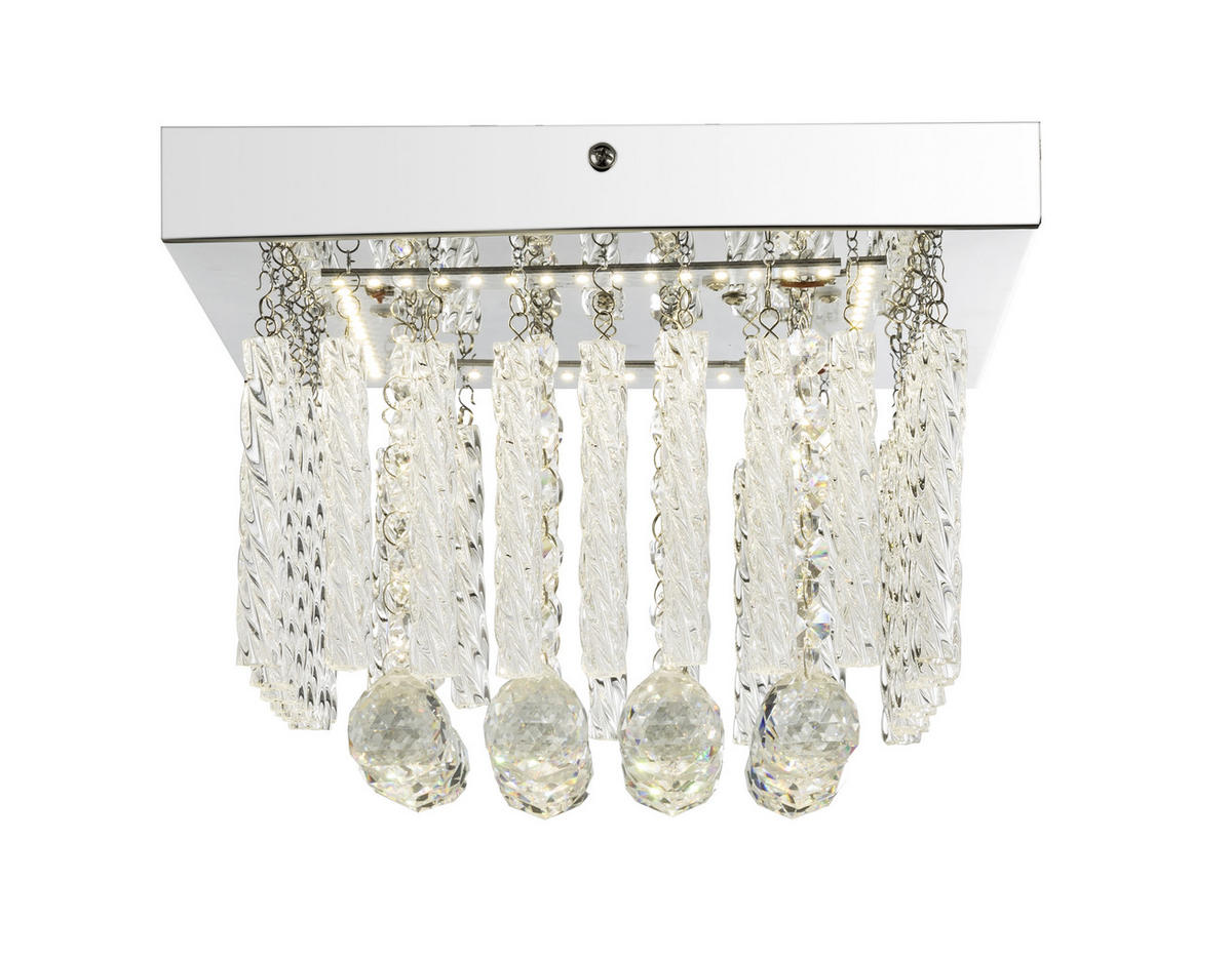 LED-DECKENLEUCHTE 25/25/15 cm   - Design, Glas/Metall (25/25/15cm) - Globo