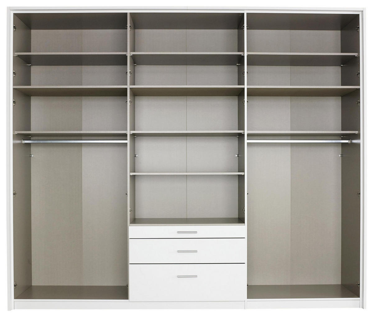 DREHTÜRENSCHRANK in Klar, Weiss  - Klar/Weiss, Design, Glas/Holzwerkstoff (275/231/56cm) - Rauch Möbel