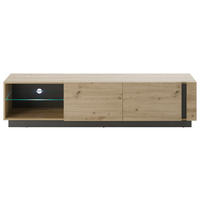 LOWBOARD  in 188/46/40 cm  - Eiche Artisan/Grau, Design, Glas/Holzwerkstoff (188/46/40cm) - MID.YOU