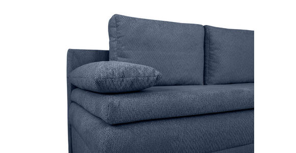 SCHLAFSOFA Struktur Dunkelblau Rückenkissen, Armlehnenkissen, Bettkasten, Schlaffunktion, Rücken echt  - Schwarz/Dunkelblau, KONVENTIONELL, Kunststoff/Textil (195/93/83cm) - Carryhome
