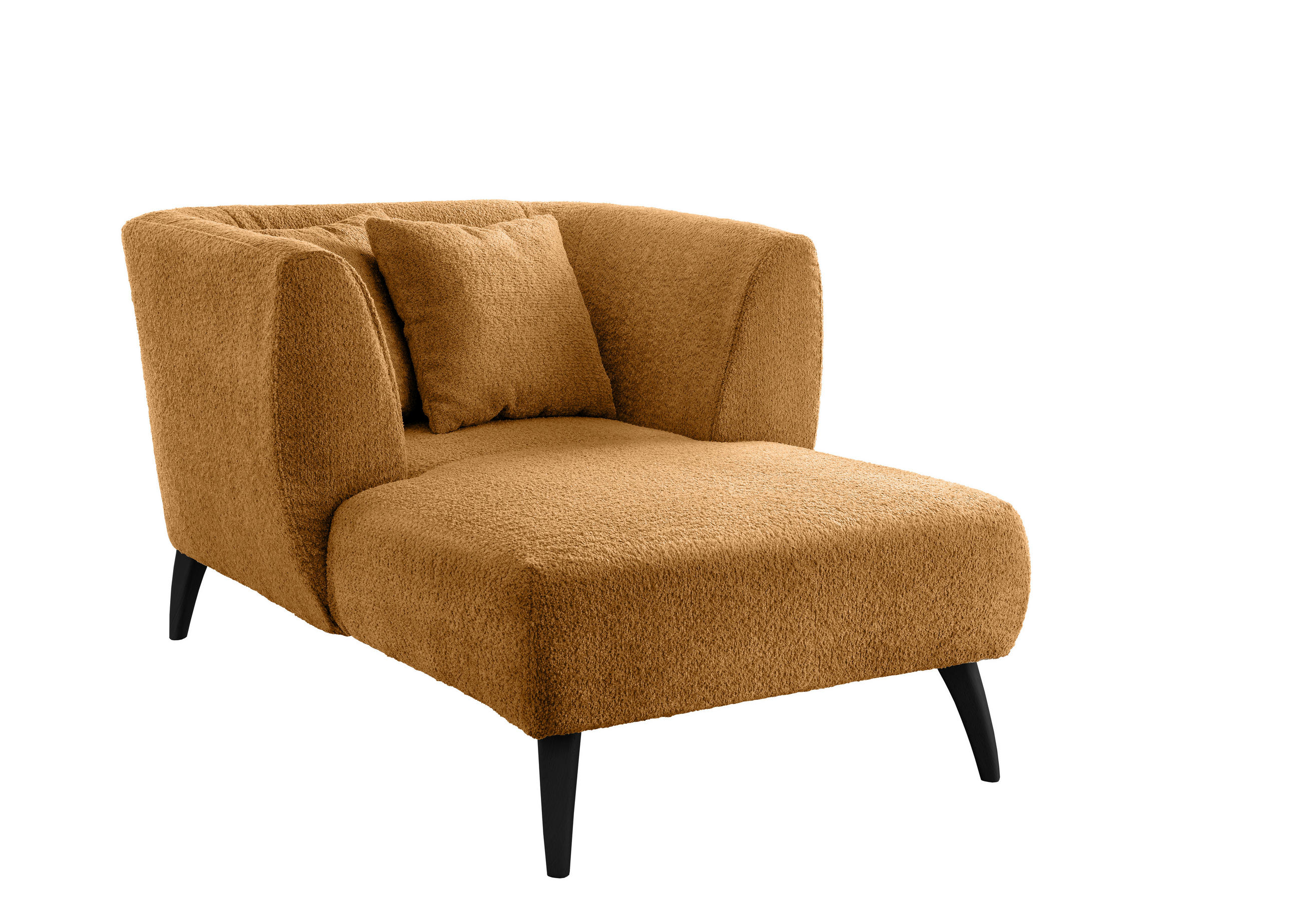 XXL-SESSEL in Bouclé Goldfarben - Goldfarben/Schwarz, Modern, Holz/Textil (108/84/155cm) - MID.YOU