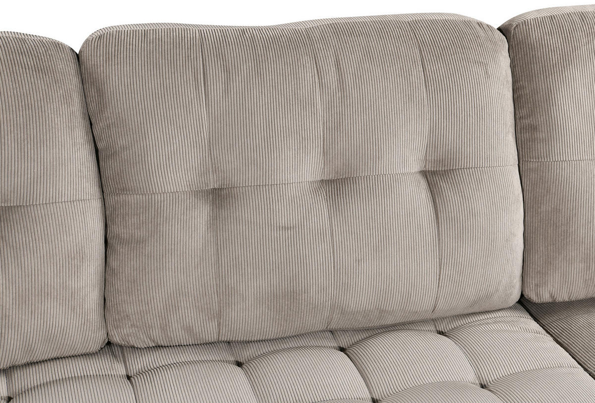 ECKSOFA ARDEN Hellgrau Struktur Rückenkissen  - Hellgrau/Schwarz, Design, Kunststoff/Textil (231/153cm) - MID.YOU
