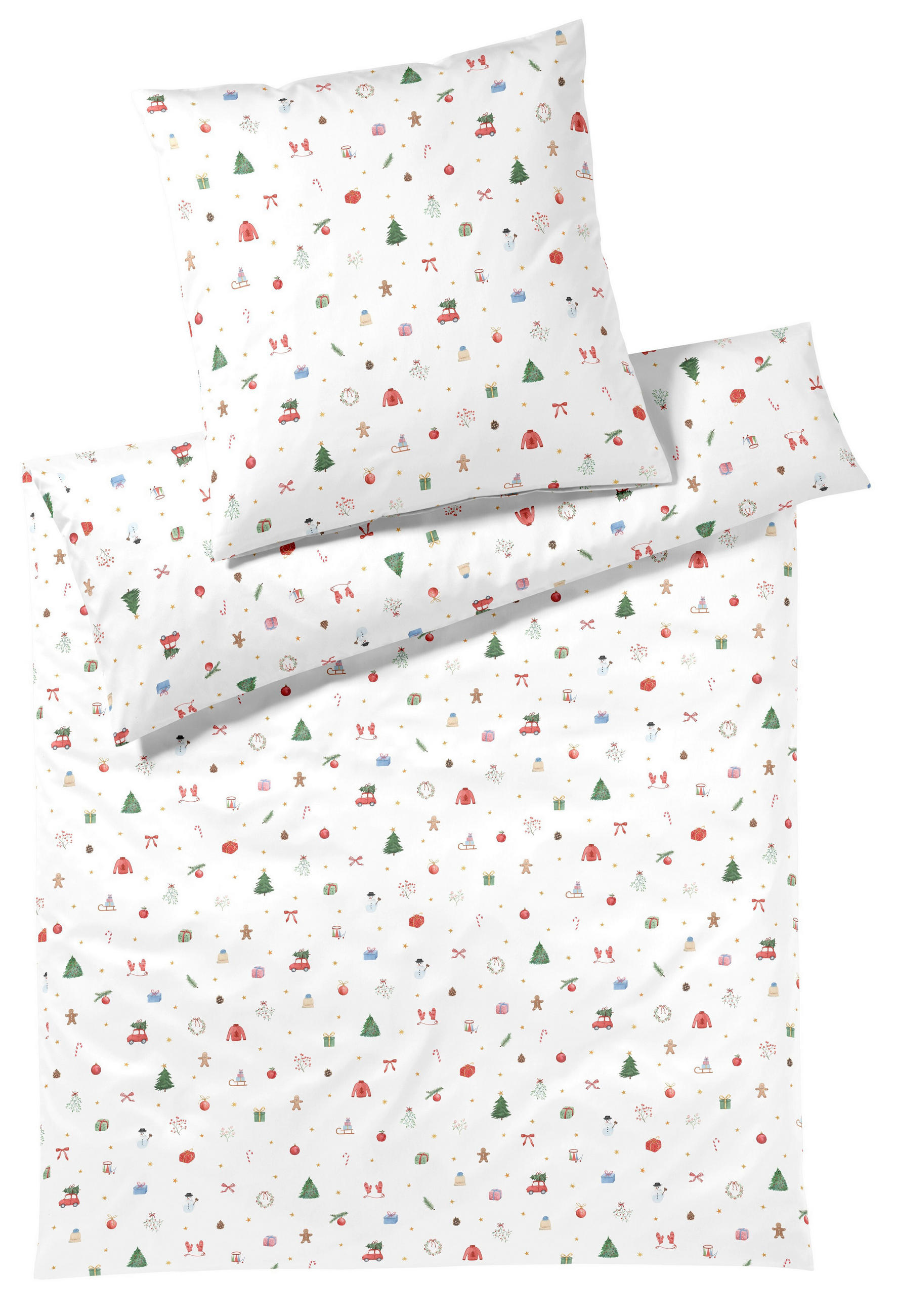 POSTELJNINA CHRISTMAS TREATS 140/200 cm mako saten modra  - modra, Basics, tekstil (140/200cm) - Elegante