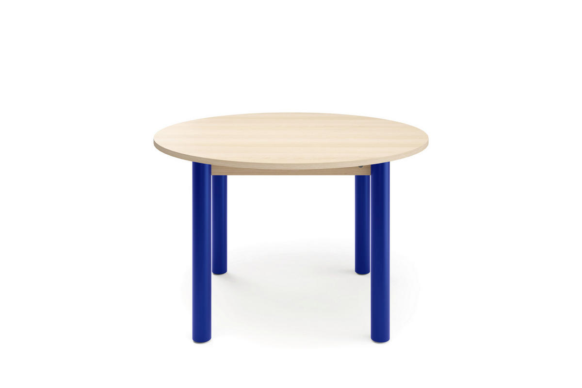 ESSTISCH in Metall, Holzwerkstoff 120/120/76 cm  - Blau/Hellbraun, Natur, Holzwerkstoff/Metall (120/120/76cm) - Tom Tailor