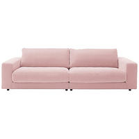 3-SITZER-SOFA in Chenille Rosa  - Schwarz/Rosa, Design, Kunststoff/Textil (290/86/127cm) - Lomoco