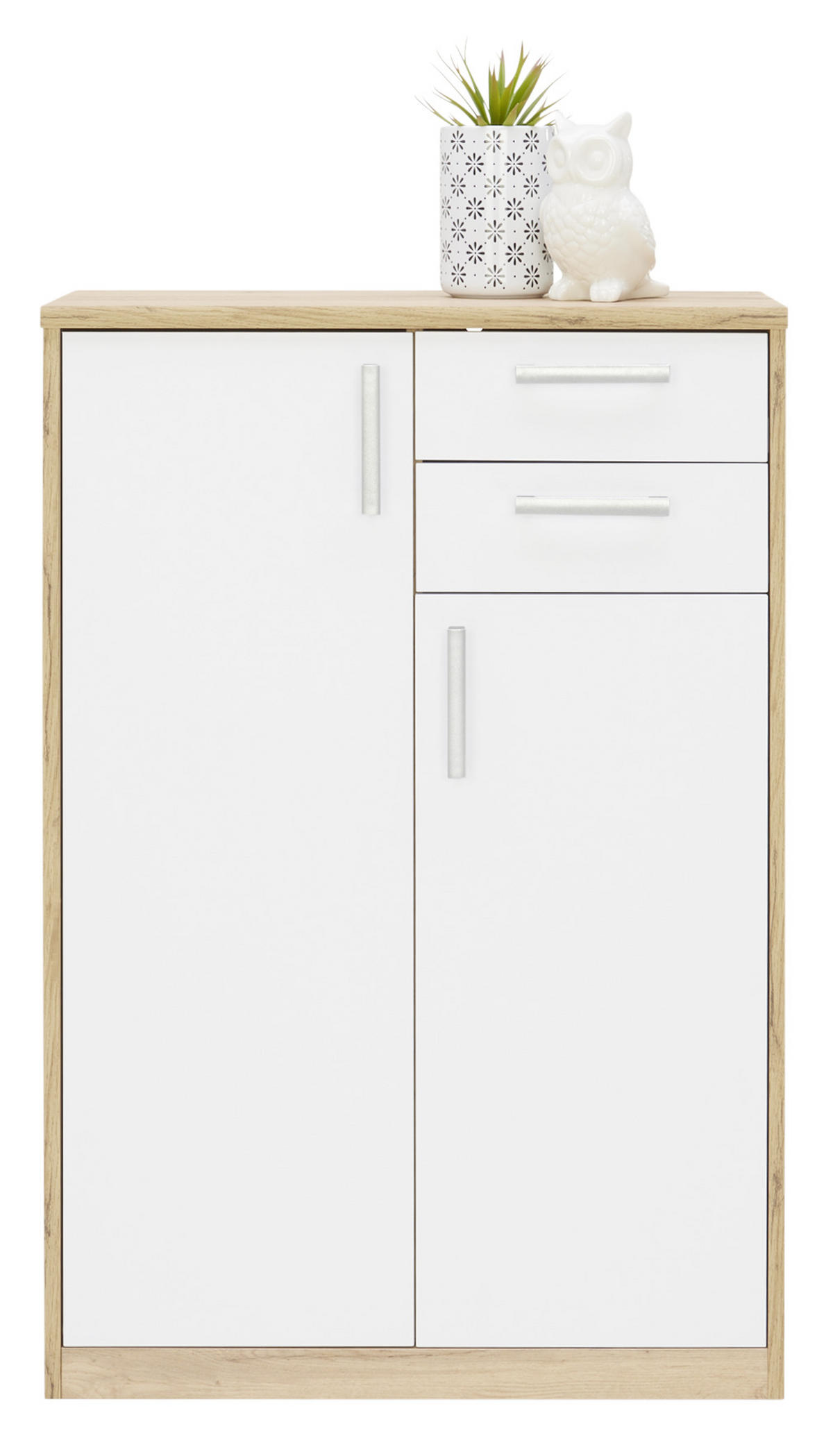 COMODĂ 72/110/36 cm  - argintiu/alb, Konventionell, plastic/material pe bază de lemn (72/110/36cm) - Xora