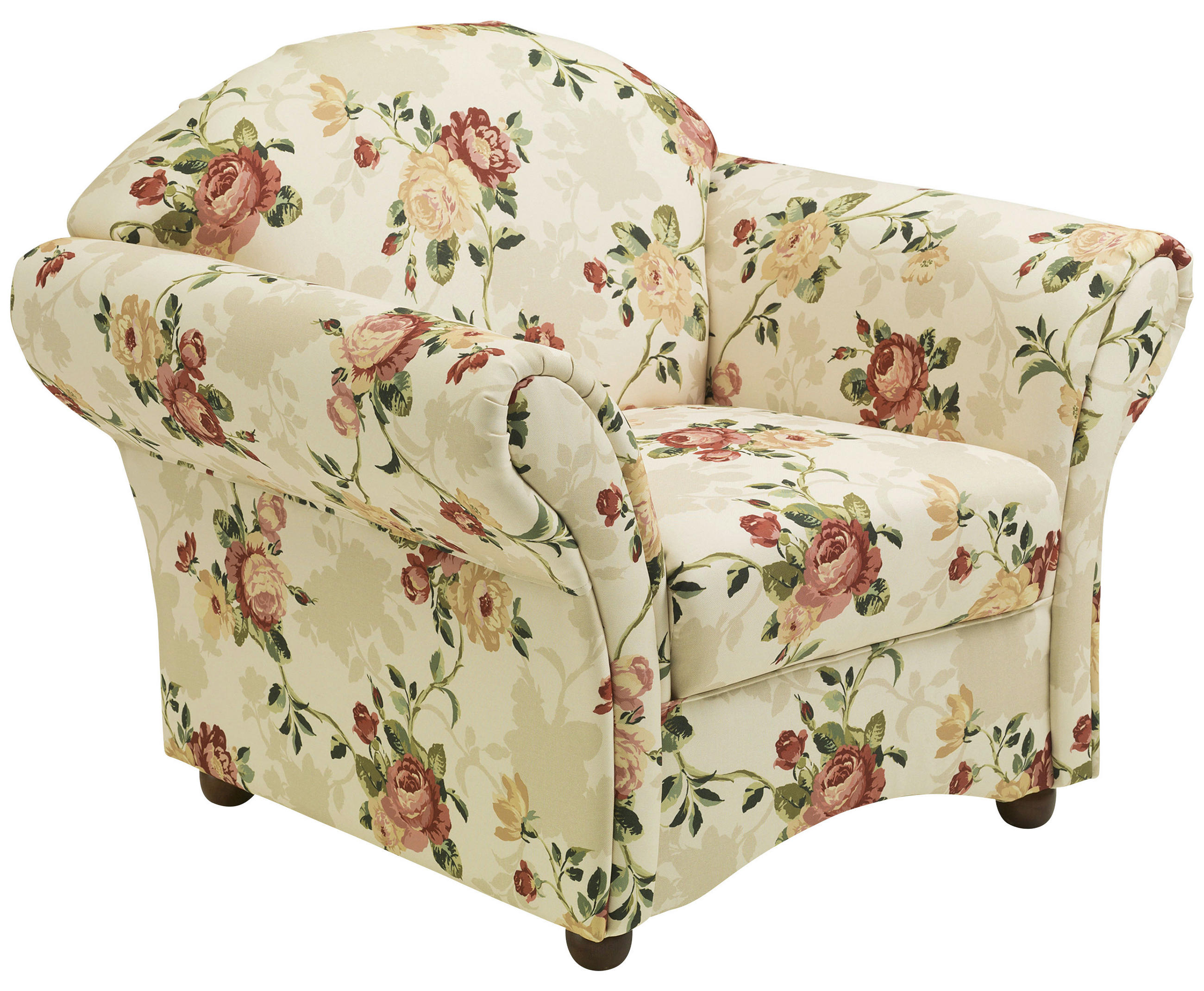SESSEL Flachgewebe Beige, Rot, Gelb    - Beige/Gelb, Design, Holz/Textil (96/85/81cm) - Max Winzer
