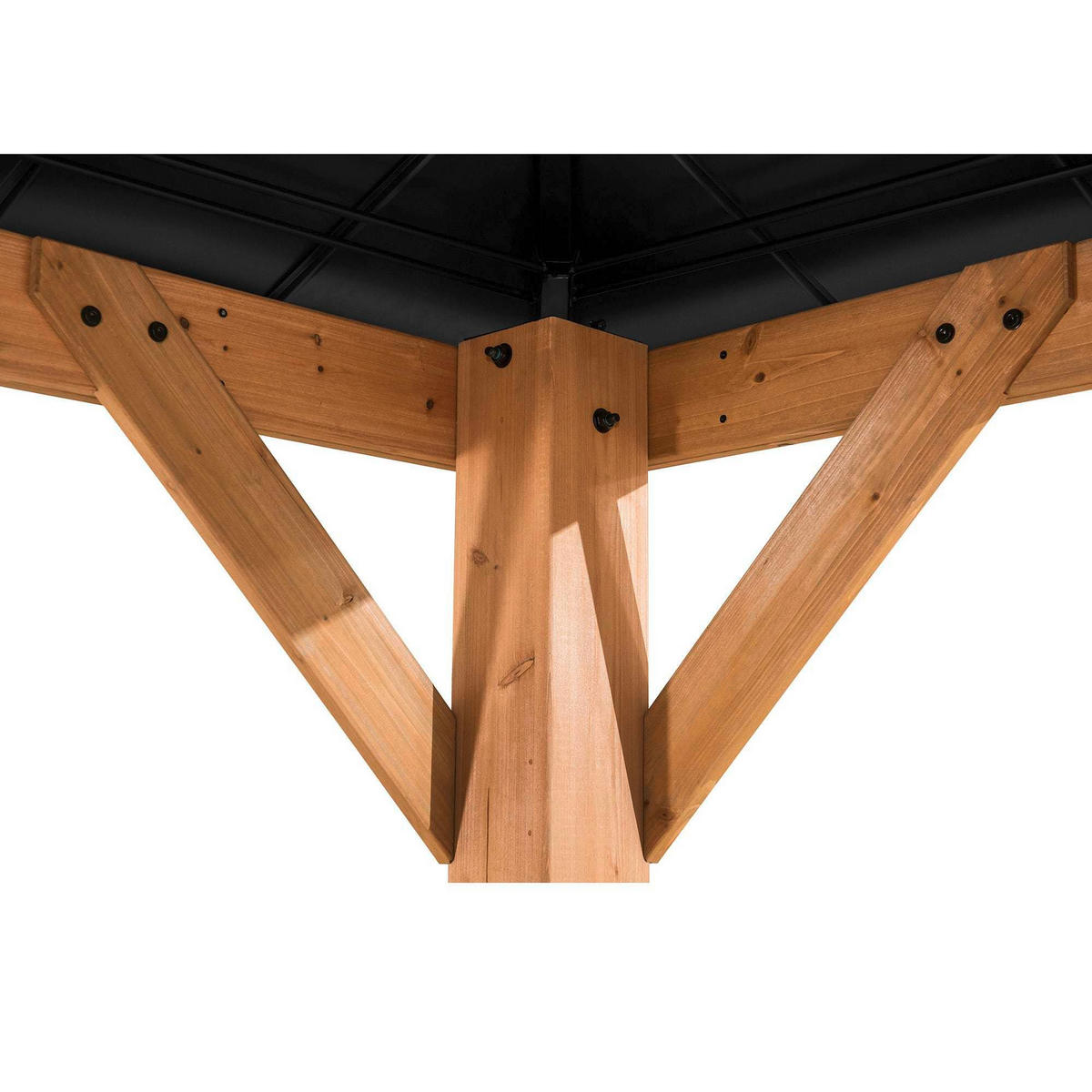 PAVILLON 452/393/287 cm   - Anthrazit/Lärchefarben, Basics, Holz/Kunststoff (452/393/287cm)