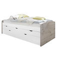 AUSZIEHBETT 90-180/200 cm  in Weiß, Naturfarben  - Weiß/Naturfarben, Design, Holzwerkstoff (90-180/200cm) - Carryhome