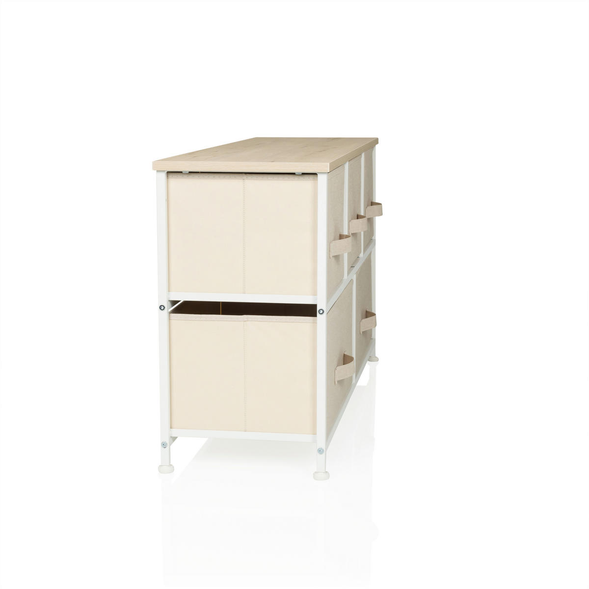 KOMMODE  in 100/55/30 cm  - Beige/Weiß, MODERN, Kunststoff/Textil (100/55/30cm) - MID.YOU