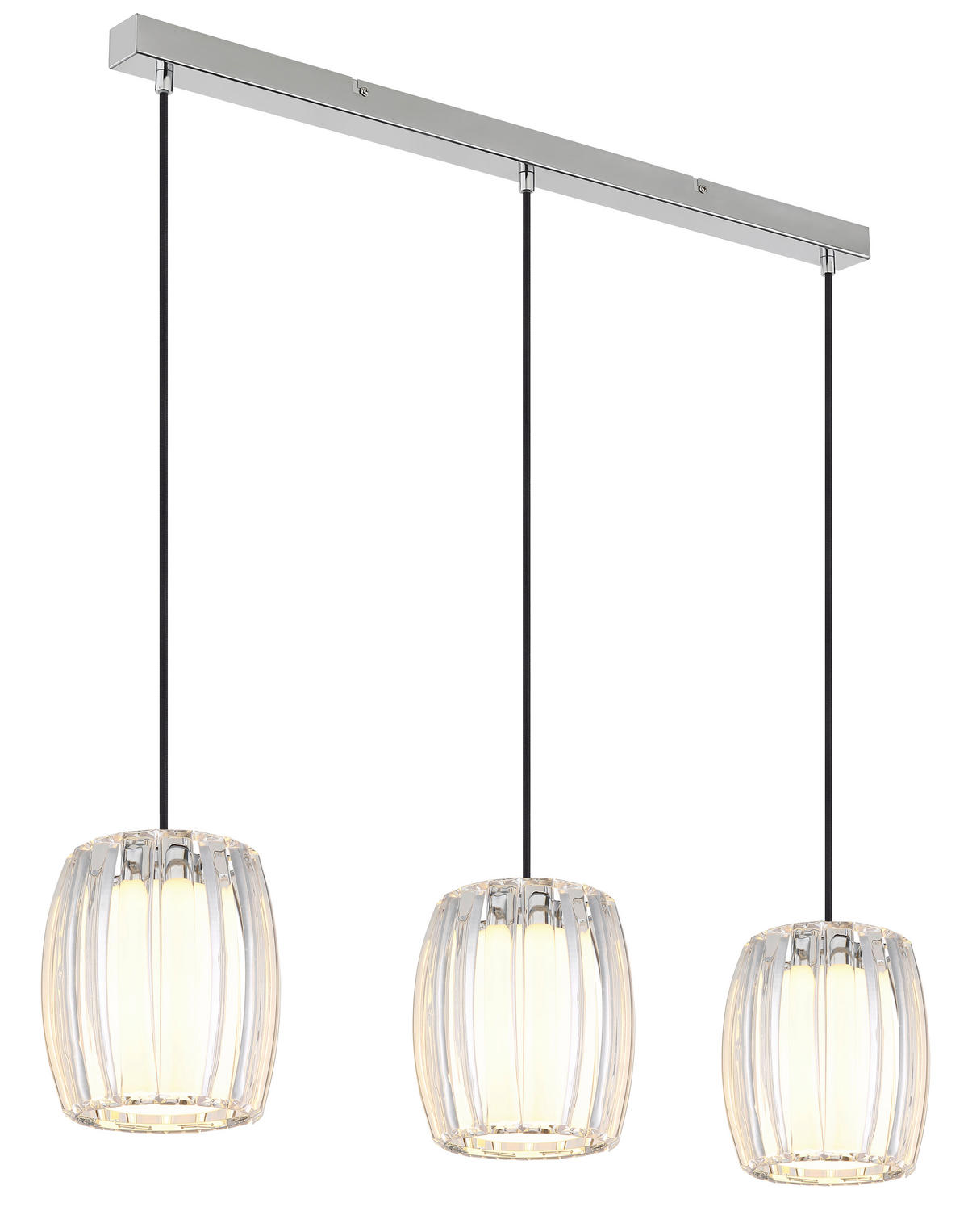 ZÁVĚSNÉ SVÍTIDLO, 86/18/120 cm  - černá/čiré, Design, kov/textil (86/18/120cm) - Globo