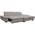 ECKSOFA  in Mikrofaser Hellgrau  290/198 cm  - Hellgrau/Schwarz, Design, Textil/Metall (290/198cm) - Xora