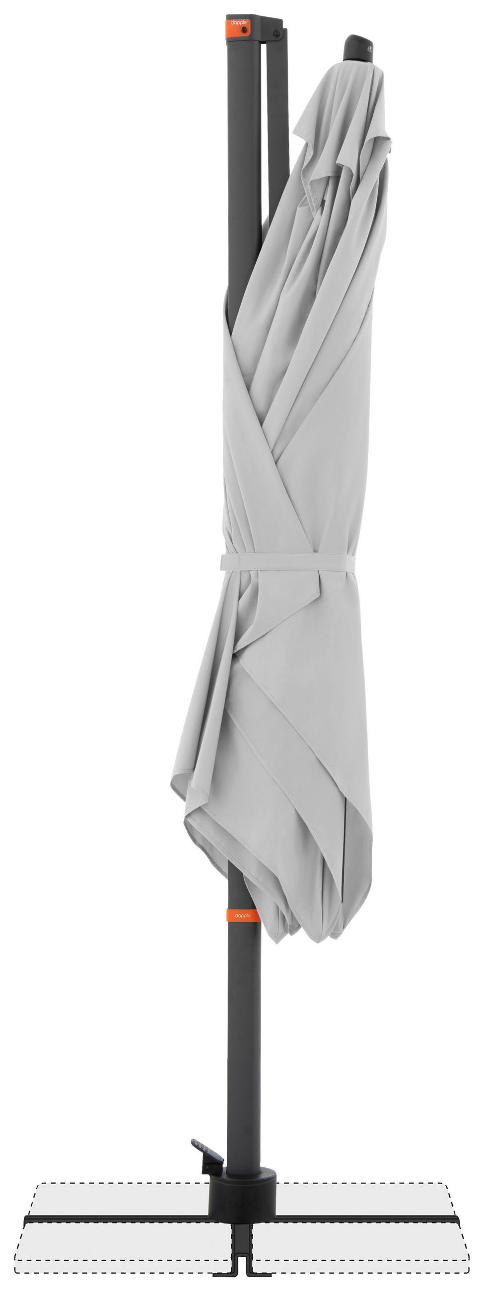 AMPELSCHIRM  320/240 cm  - Anthrazit/Hellgrau, Basics, Textil/Metall (320/240cm) - Doppler