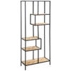 REGAL  70/171/30 cm Naturfarben, Schwarz  - Schwarz/Naturfarben, Design, Holz/Holzwerkstoff (70/171/30cm) - MID.YOU
