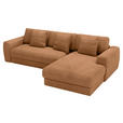 ECKSOFA in Cord Rostfarben  302/182 cm  - Rostfarben/Schwarz, MODERN, Kunststoff/Textil (302/182cm) - Carryhome