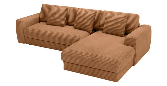 ECKSOFA in Cord Rostfarben  302/182 cm  - Rostfarben/Schwarz, MODERN, Kunststoff/Textil (302/182cm) - Carryhome