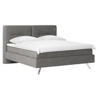 POLSTERBETT Greige 200/200 cm  - Greige/Alufarben, Design, Textil/Metall (200/200cm) - Joop!