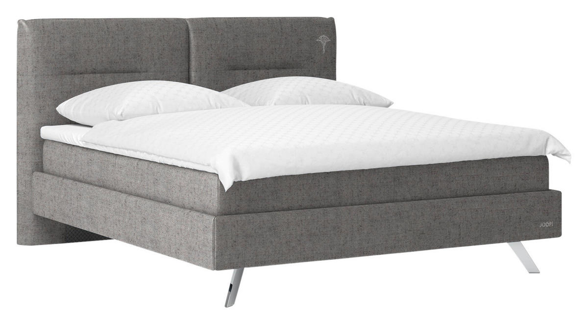 POLSTERBETT Greige 200/200 cm  - Greige/Alufarben, Design, Textil/Metall (200/200cm) - Joop!