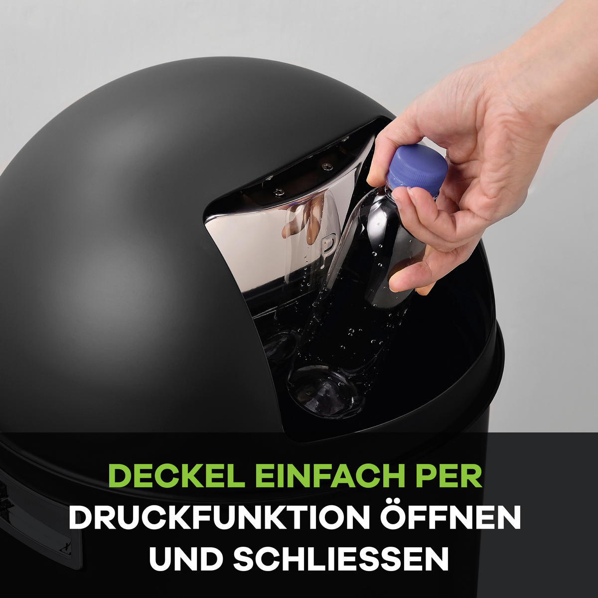 ABFALLEIMER 50 L  - Schwarz, KONVENTIONELL, Metall (34/74cm) - P & B