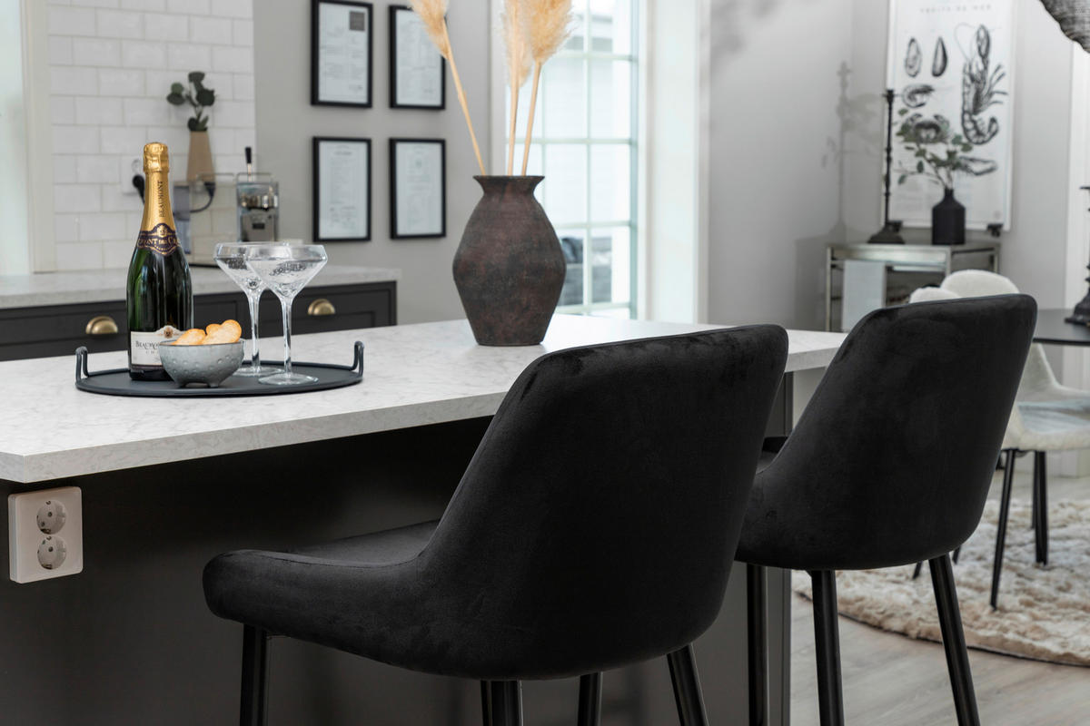 BARPALL SET i svart  - svart, Design, metall/textil (48/105/57cm) - Livetastic
