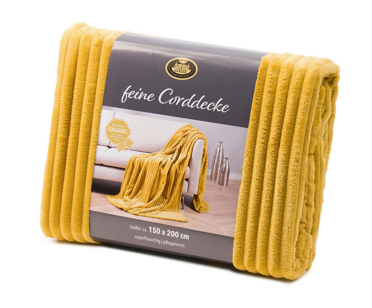 WOHNDECKE  - Senfgelb, Basics, Kunststoff (150/200cm)