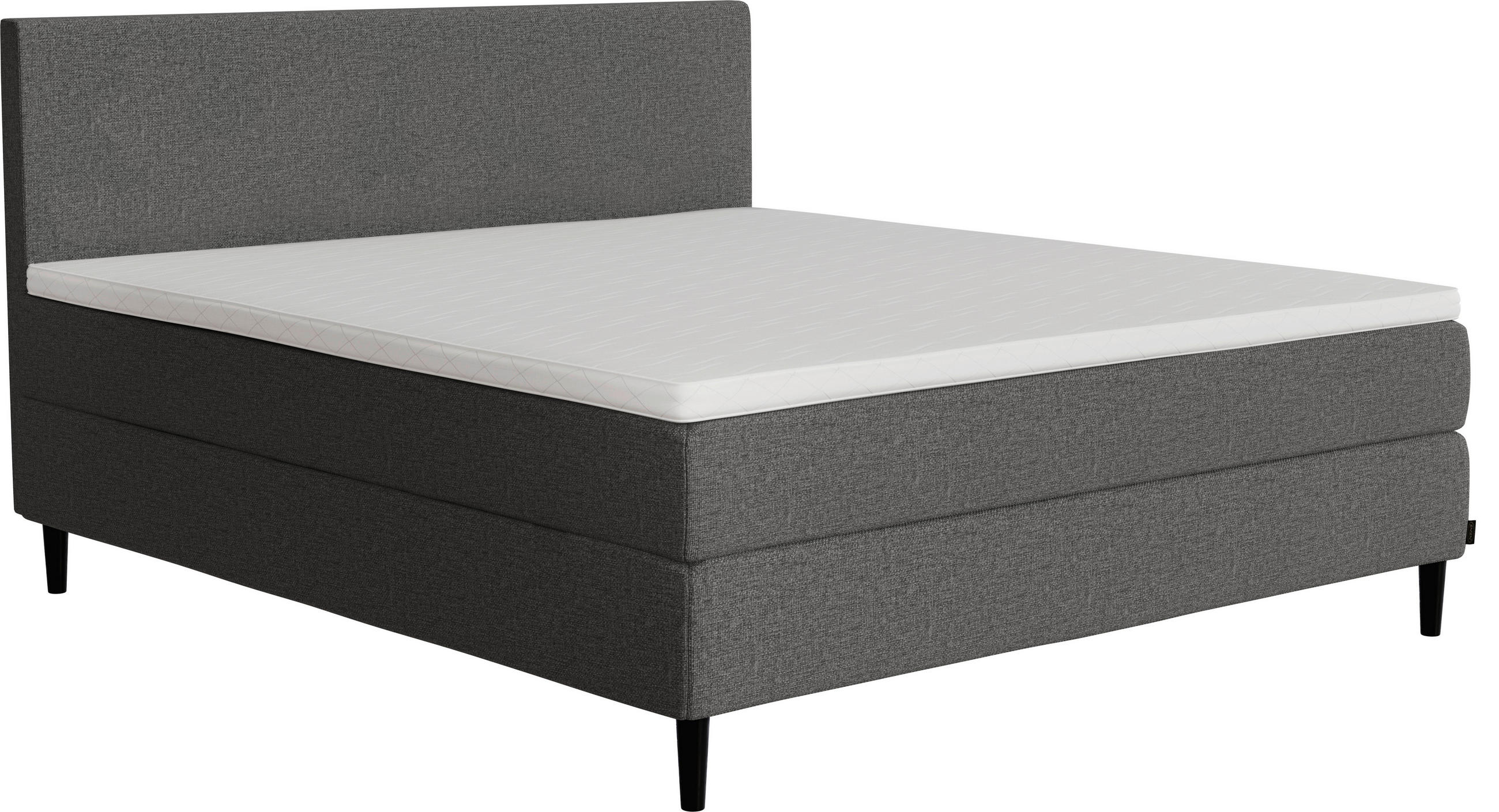 BOXSPRINGBETT 180/200 cm  in Grau  - Schwarz/Grau, KONVENTIONELL, Holz/Textil (180/200cm) - Jensen