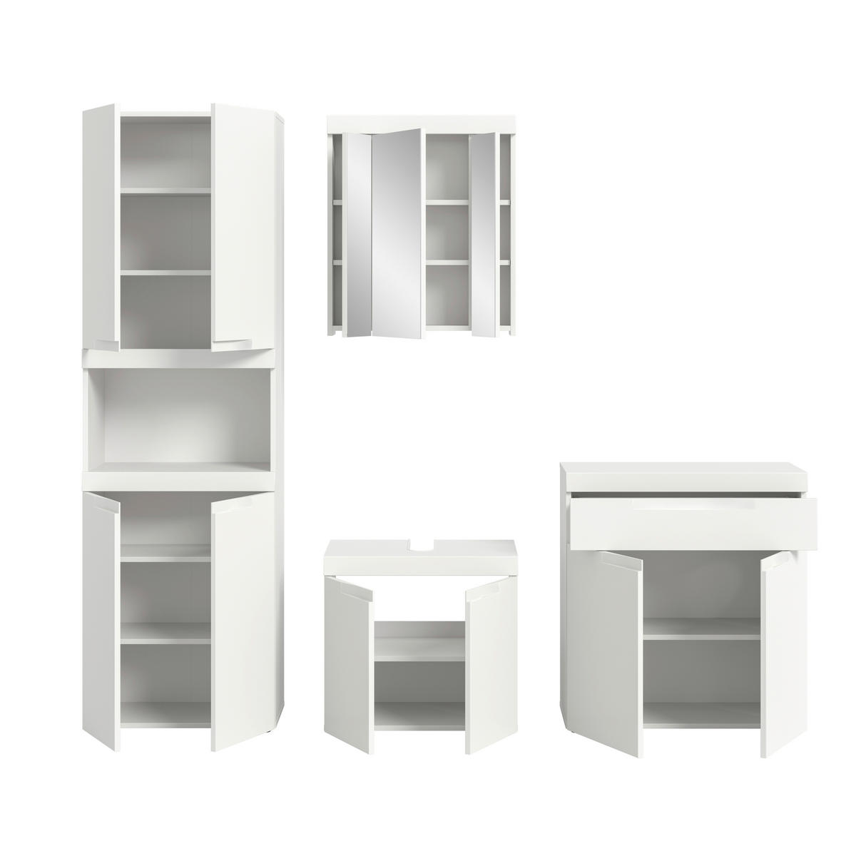BADRUM 210 cm  - vit/svart, Trend, trämaterial/glas (210cm) - MID.YOU