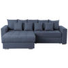 ECKSOFA in Struktur Blau  165/265 cm  - Blau/Silberfarben, Design, Kunststoff/Textil (165/265cm) - MID.YOU