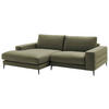 ECKSOFA in Velours Olivgrün  - Schwarz/Olivgrün, Design, Textil/Metall (177/253cm) - Dieter Knoll