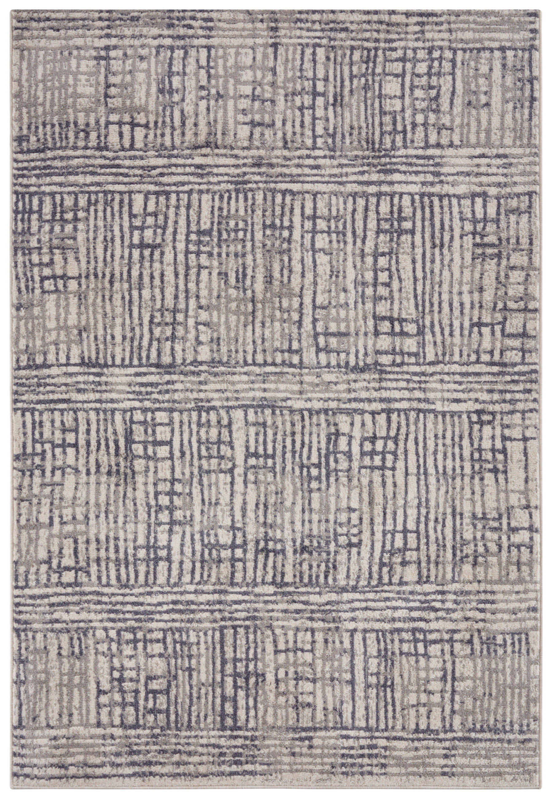 FLACHWEBETEPPICH 80/120 cm Terrain Creme, Grau  - Creme/Grau, Design, Kunststoff/Textil (80/120cm)