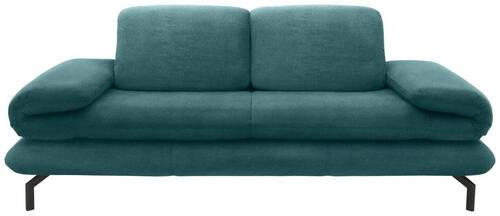 ZWEISITZER-SOFA mit Funktionen Webstoff Petrol  - Petrol/Schwarz, Design, Textil/Metall (204 (264)/83 (110)/98cm) - LOOKS by W.Joop