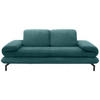 ZWEISITZER-SOFA mit Funktionen in Webstoff Petrol  - Petrol/Schwarz, Design, Textil/Metall (204 (264)/83 (110)/98cm) - LOOKS by W.Joop
