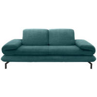 ZWEISITZER-SOFA mit Funktionen in Webstoff Petrol  - Petrol/Schwarz, Design, Textil/Metall (204 (264)/83 (110)/98cm) - LOOKS by W.Joop