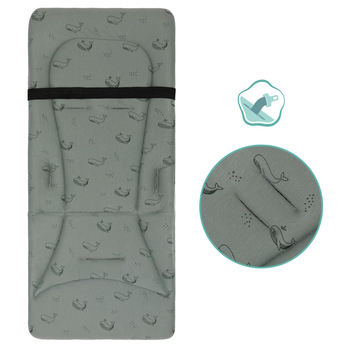 KINDERWAGENEINLAGE - Salbeigrün, Basics, Kunststoff/Textil (30/73cm) - Jimmylee