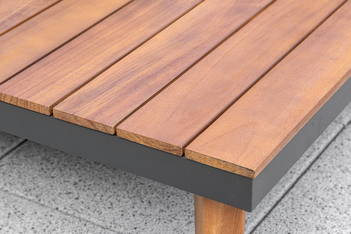 LOUNGEGARNITUR   287,5/28/287,5 cm Akazie Hartholz Aluminium  - Graphitfarben/Braun, KONVENTIONELL, Holz/Textil (287,5/28/287,5cm) - Gardenson