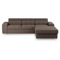 ECKSCHLAFSOFA in Braun Textil   - Braun, Design, Textil (296/195cm) - MID.YOU
