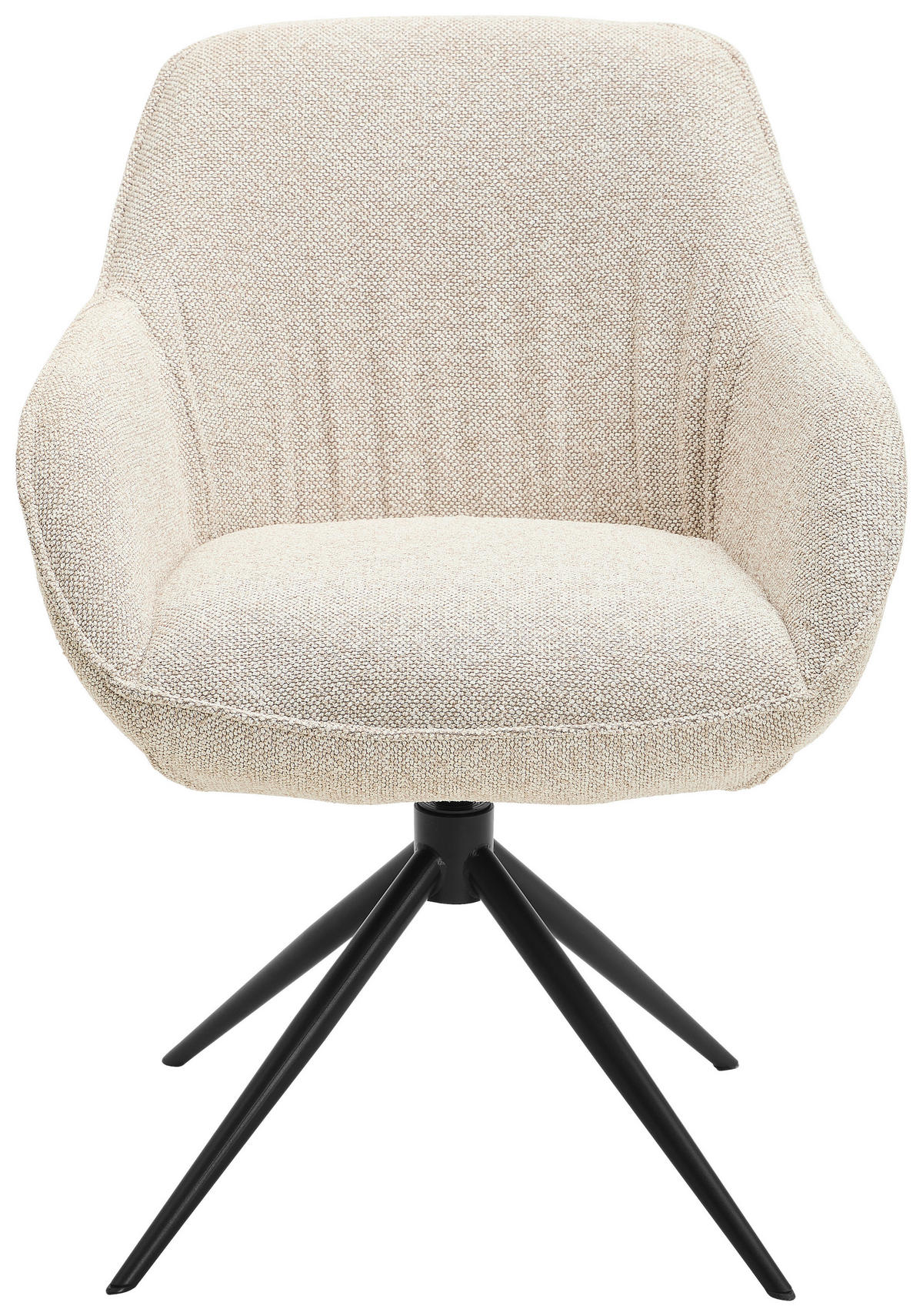 ARMLEHNSTUHL  in Eisen Leinenoptik  - Beige/Schwarz, Design, Textil/Metall (64/84/61cm) - Novel