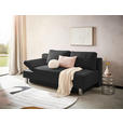 SCHLAFSOFA Flachgewebe Schwarz  - Chromfarben/Schwarz, Design, Holz/Textil (205/77-93/99cm) - Novel