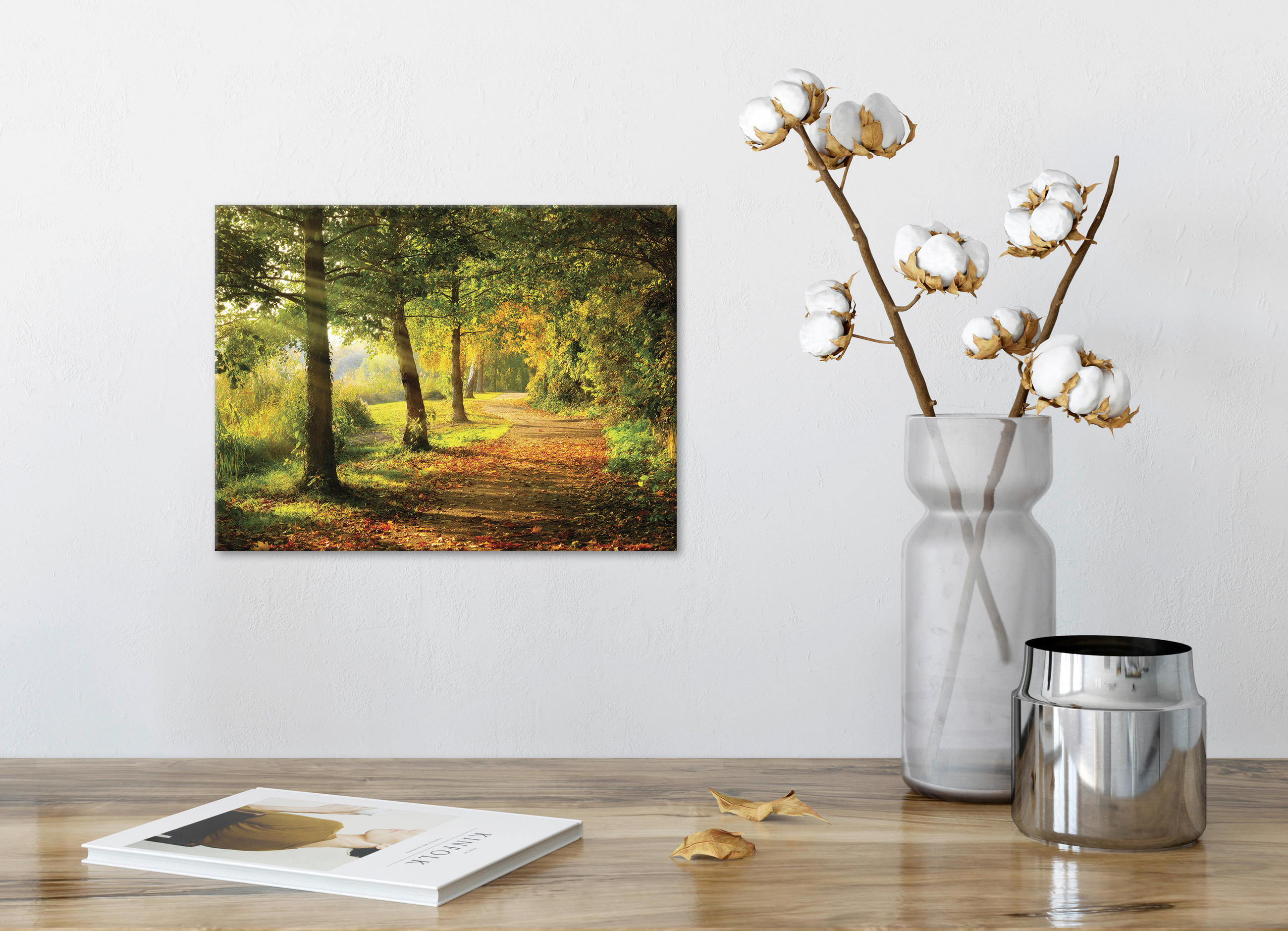 OBRAZ NA PLÁTNĚ, stromy, 30/40 cm  - vícebarevná, Natur, dřevo/papír (30/40cm)
