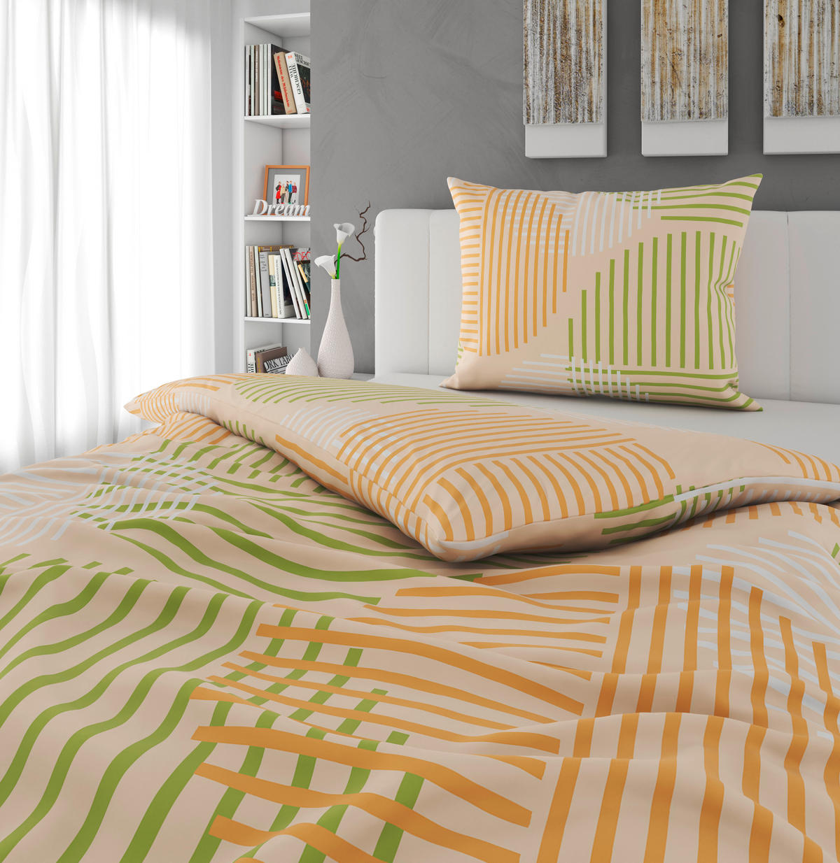 BETTWÄSCHE 2-teilig Satin 140/200 cm  - Gelb, KONVENTIONELL, Textil (140/200cm) - Novel