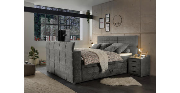 BOXSPRINGBETT 180/200 cm in Grau - Grau, KONVENTIONELL, Textil (180/200cm) - Carryhome