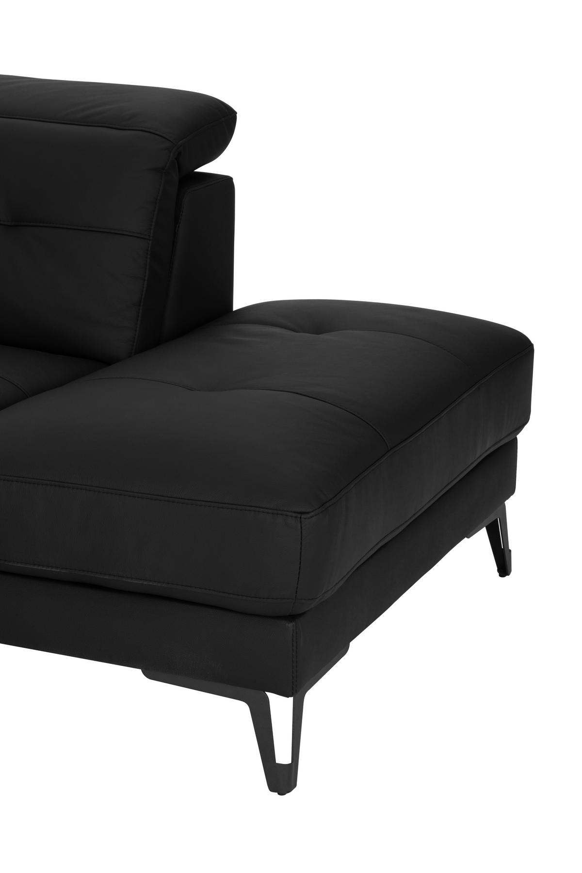 KUTNA GARNITURA koža  crna   - crna, Moderno, koža/tekstil (287/224cm) - MID.YOU