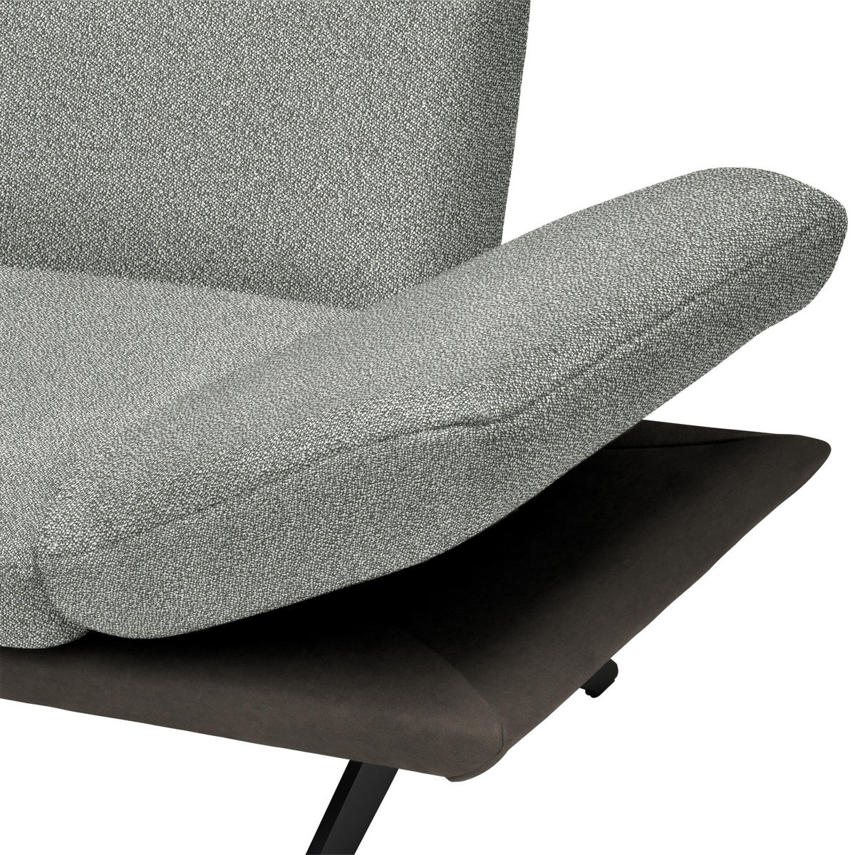 ECKSOFA in Flachgewebe Grau  239/270 cm  - Dunkelgrau/Schwarz, Design, Textil/Metall (239/270cm) - Koinor