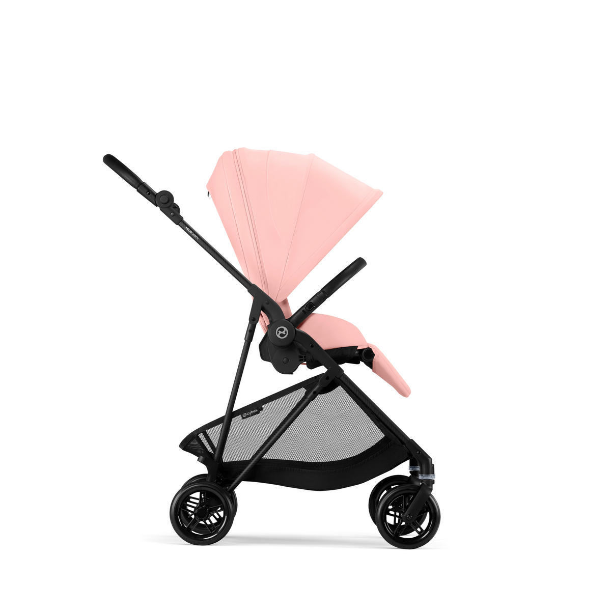 KINDERWAGEN  Melio Carbon  Candy Pink  - Hellrosa/Schwarz, Basics, Textil/Metall (82-91/49/96,5-107cm) - cybex GOLD