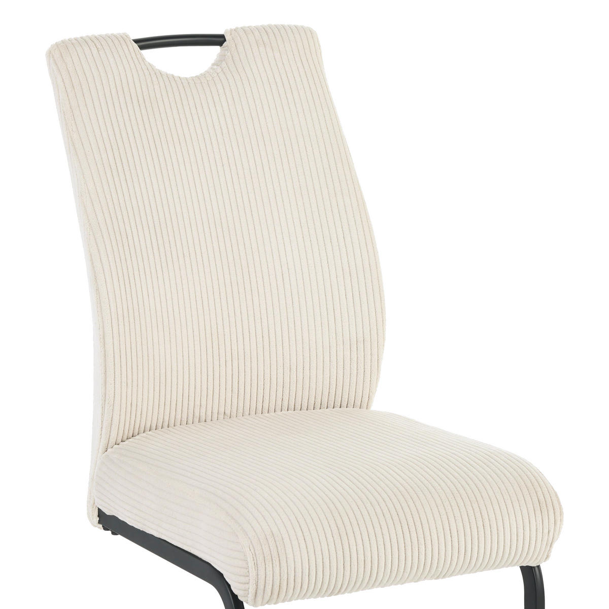 SCHWINGSTUHL  in Eisen Cord  - Beige/Schwarz, Design, Textil/Metall (43/97/57cm) - home24