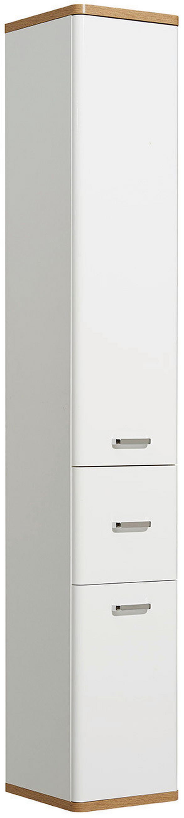 MAGASSZEKRÉNY 30/185,5/33 cm  - krómszínű/tölgyfa színű, Konventionell, faalapú anyag/üveg (30/185,5/33cm) - Xora