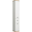 HOCHSCHRANK 30/185,5/33 cm  - Chromfarben/Eichefarben, KONVENTIONELL, Glas/Holzwerkstoff (30/185,5/33cm) - Xora
