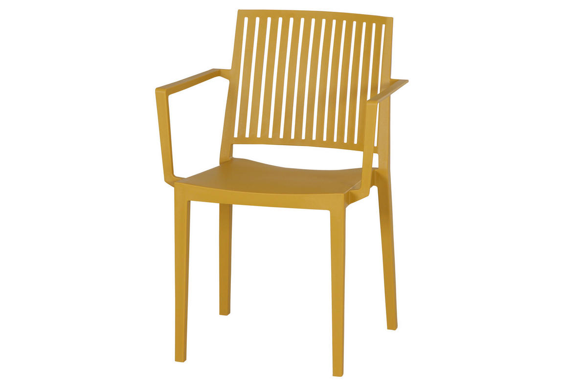 GARTENGARNITUR 5-teilig Stahl  - Anthrazit/Gelb, Basics, Kunststoff/Metall (57/80/56cm) - Siena Garden