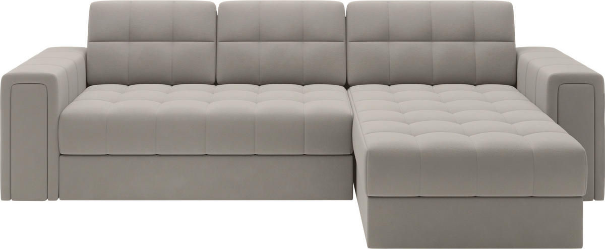 ECKSOFA Plüsch Beige  - Beige, Design, Kunststoff/Textil (260/150cm) - MID.YOU